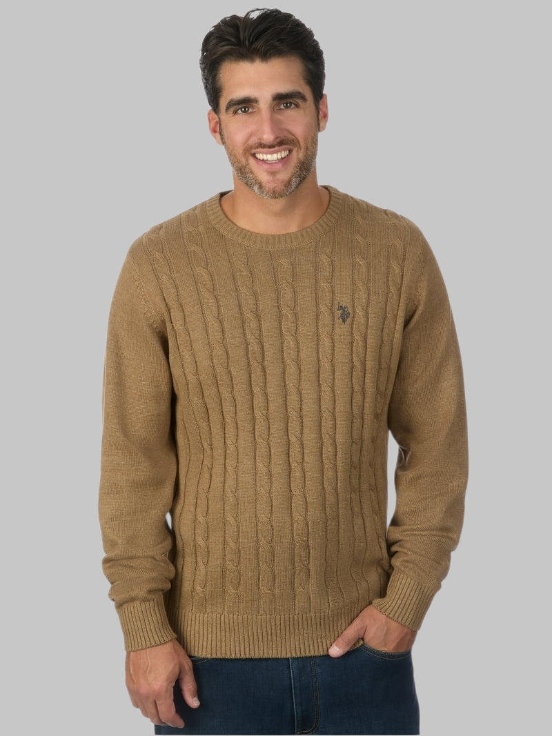 U.S. Polo Assn. Men's Crew Neck Cable Sweater