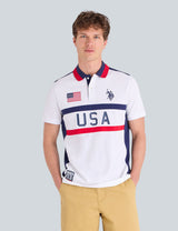 COLORBLOCK AMERICANA APPLIQUE PIQUE POLO SHIRT,11P0189-3O00A
