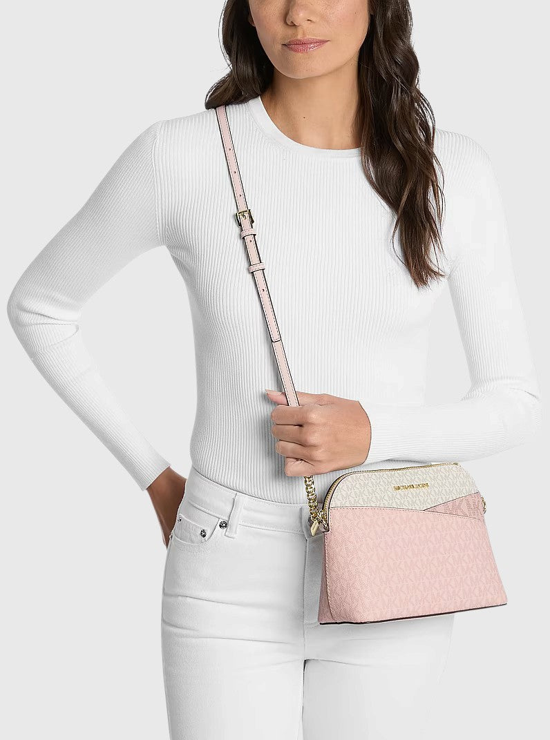 MICHAEL KORS Jet Set Travel Medium Color-Block Signature Logo Crossbody Bag,35S5GTVC6B