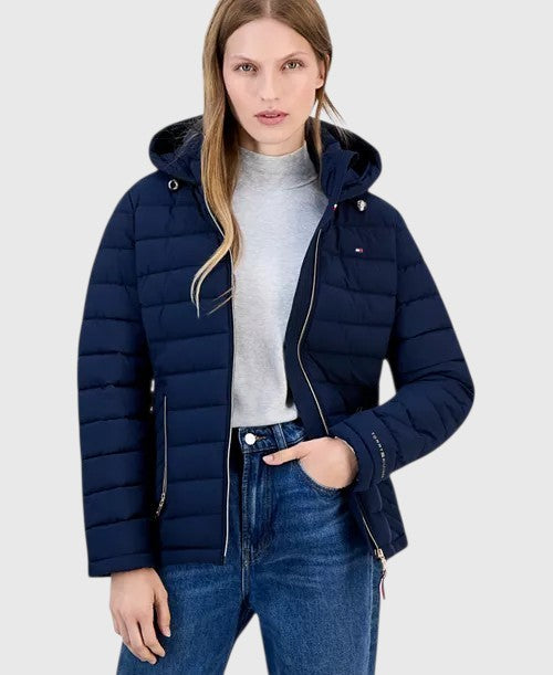 TOMMY HILFIGER Women's Hooded Packable Puffer Coat