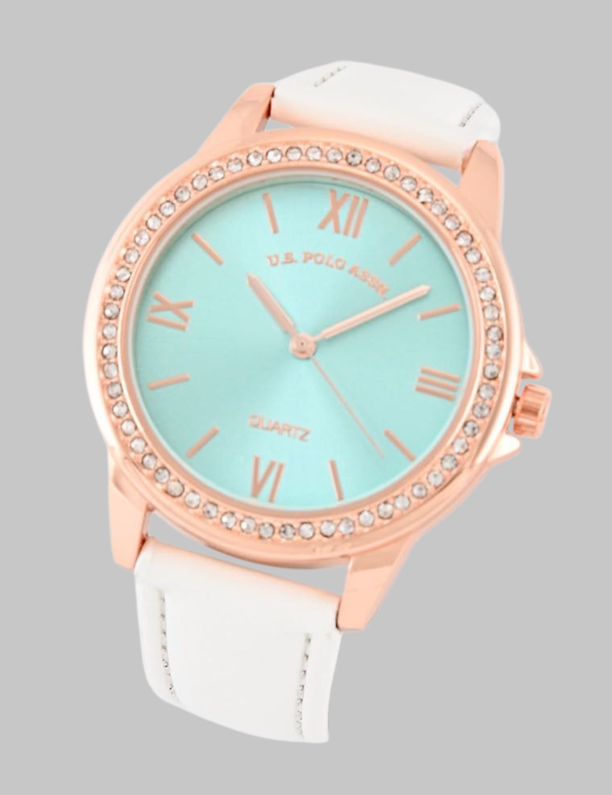 LADIES BLUE FACE WATCH WITH GOLD ACCENT,USC41033UO-0000A