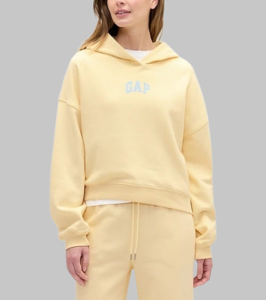 Relaxed Gap Mini-Logo Cropped Hoodie