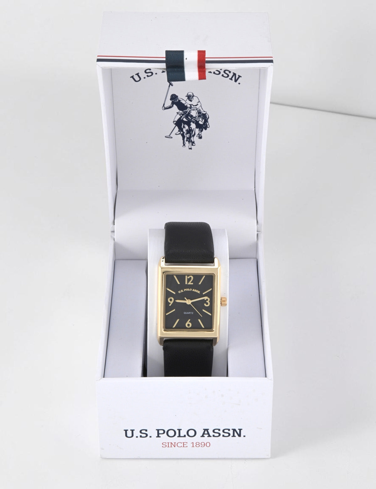 LADIES BLACK STRAP SQUARE WATCH,USC42163UO-0000A