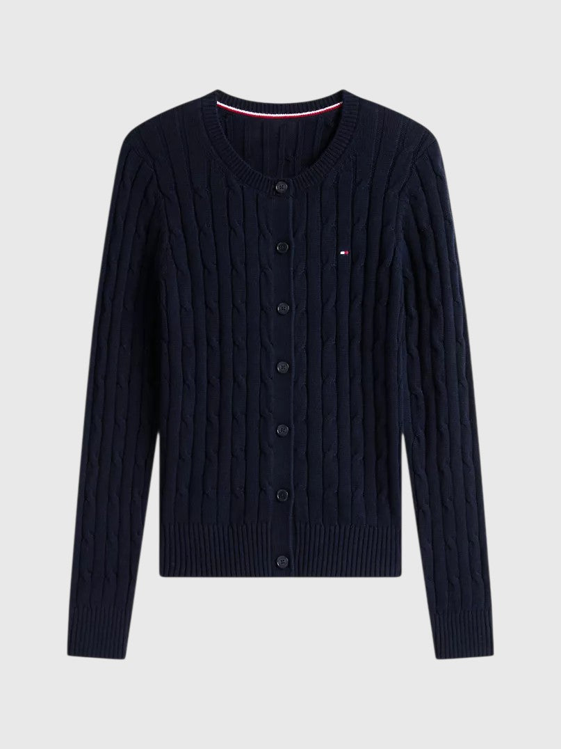 TOMMY HILFIGER Cable Knit Cardigan,XW07848-HIN