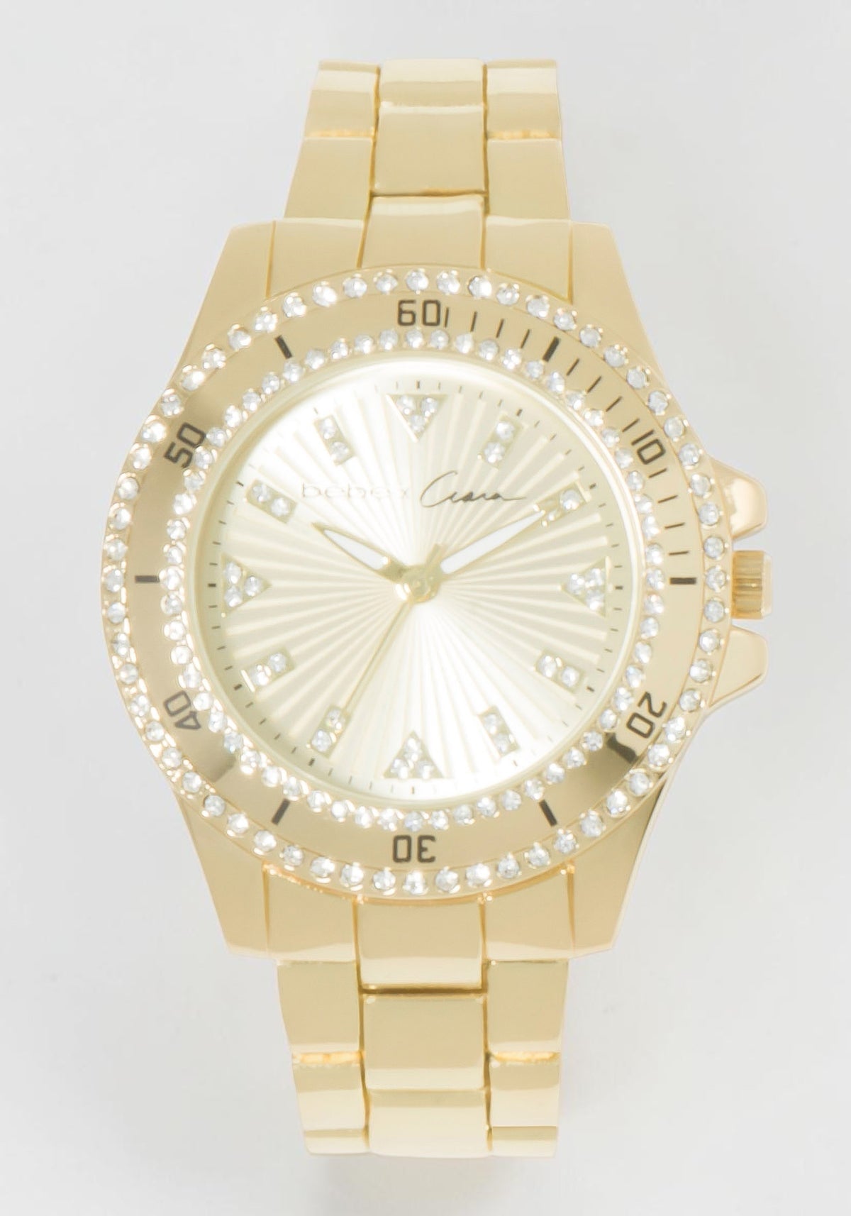 Link Bracelet Crystal Sport Bezel Watch