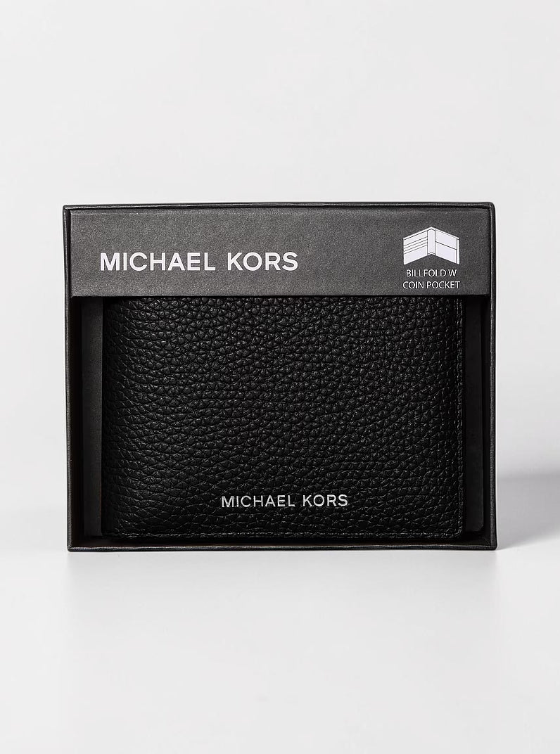 Michael Kors Cooper Pebbled Leather Billfold Wallet With Coin Pouch,36T4LCOF3L