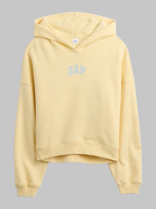 Relaxed Gap Mini-Logo Cropped Hoodie