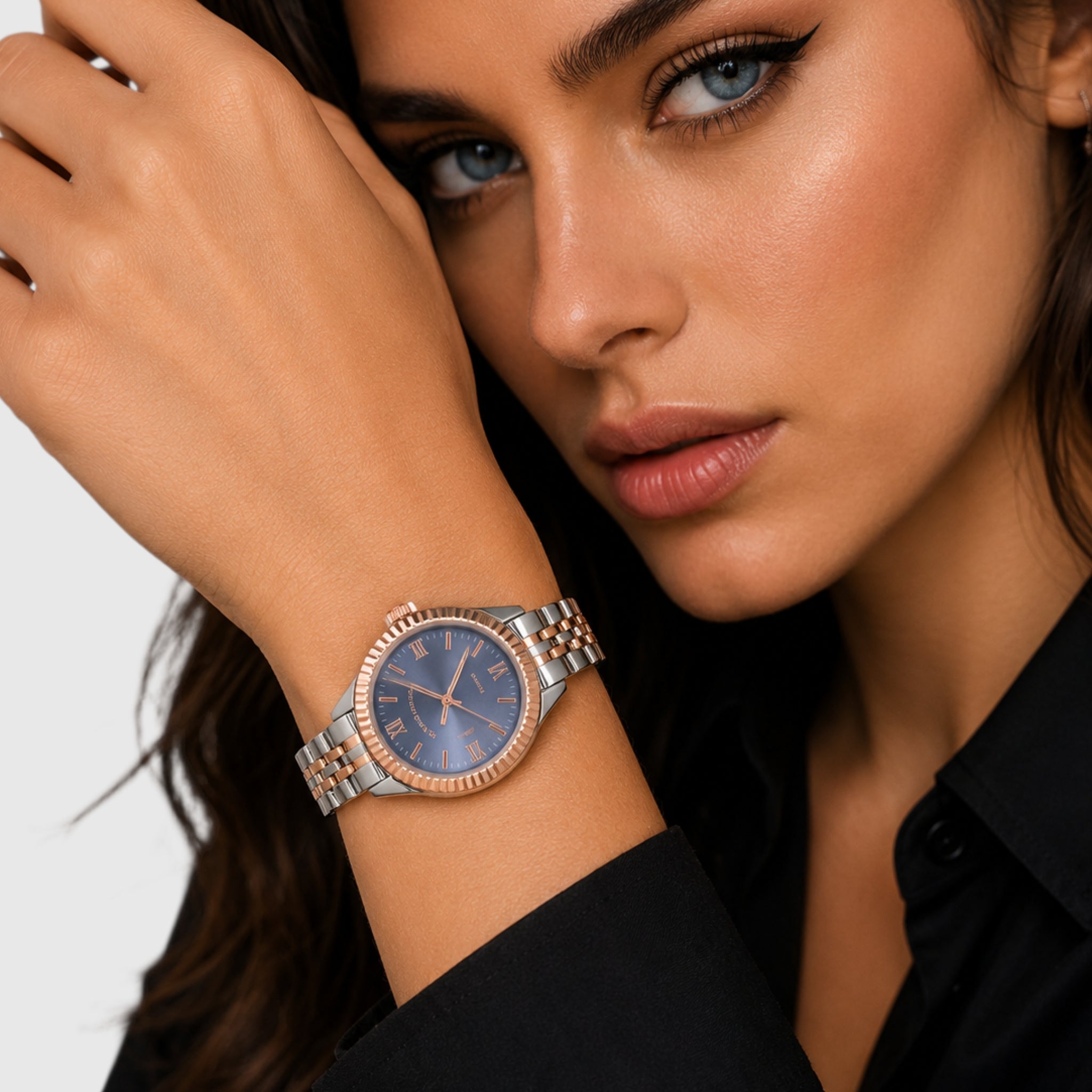 LADIES TWO TONE LINK ANALOG WATCH,USC40745UO-0000A