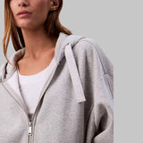 Logo Tape Fleece Zip Relaxed Hoodie