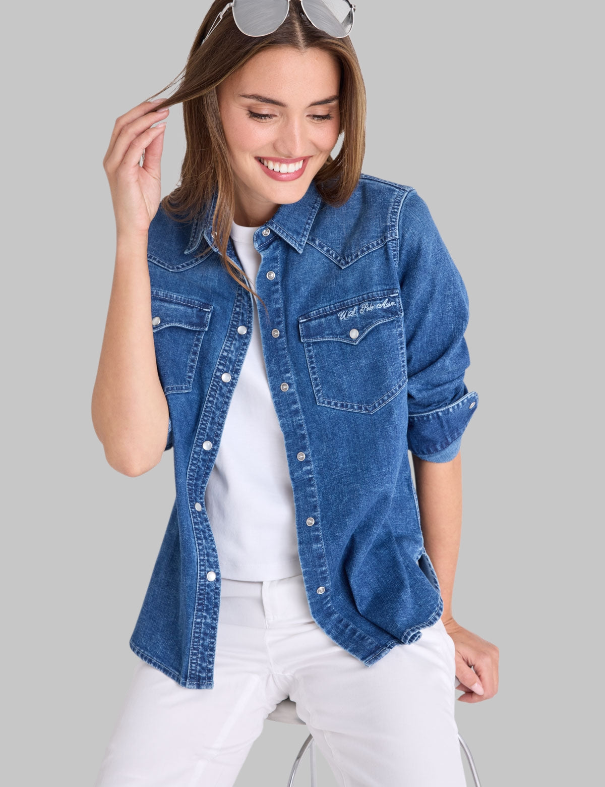 LONG SLEEVE DENIM WESTERN SHIRT