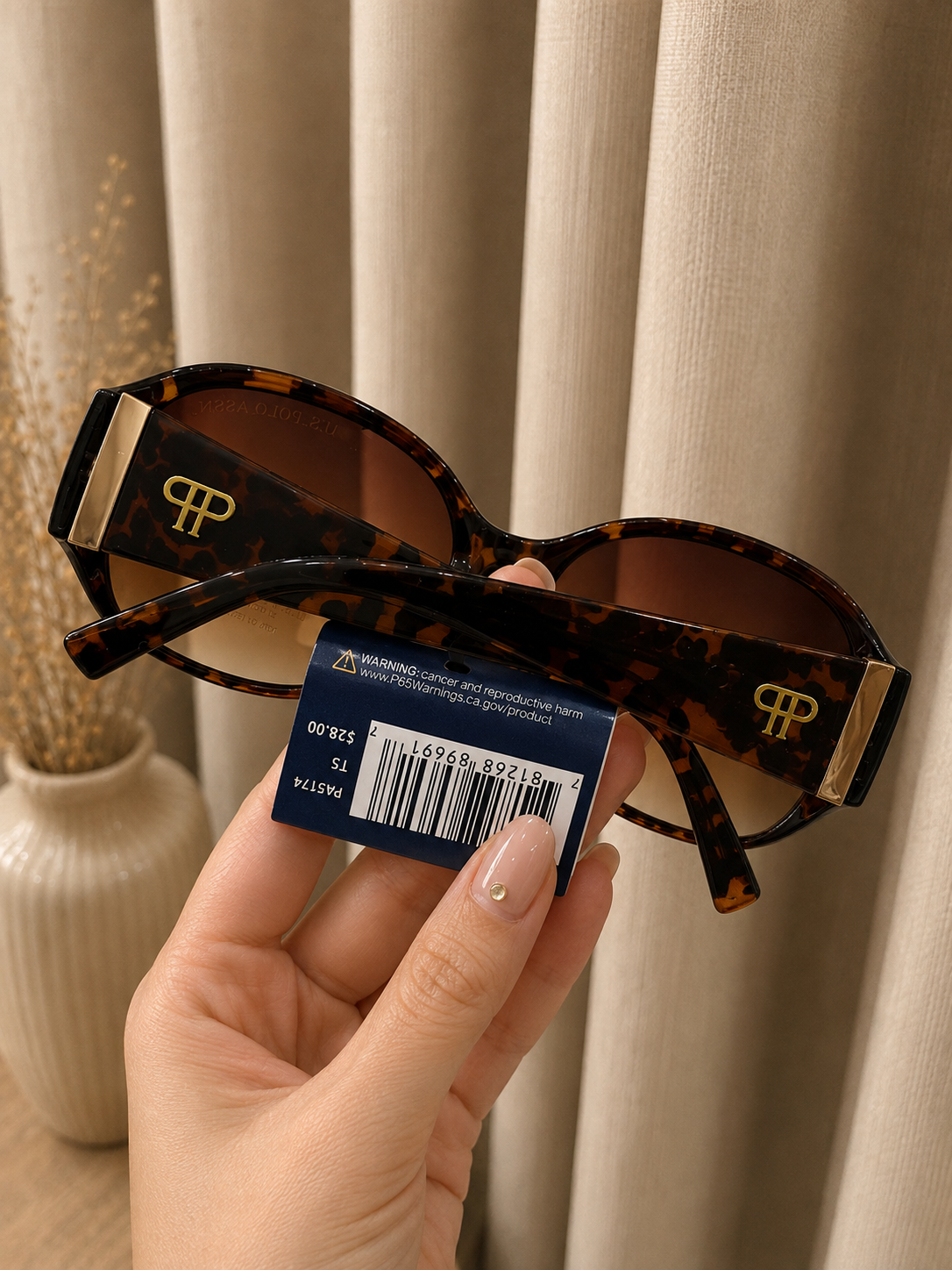 Immediate US Polo  LADIES GLAM HORIZON VENTED OVAL SUNGLASSES Serial PA5174