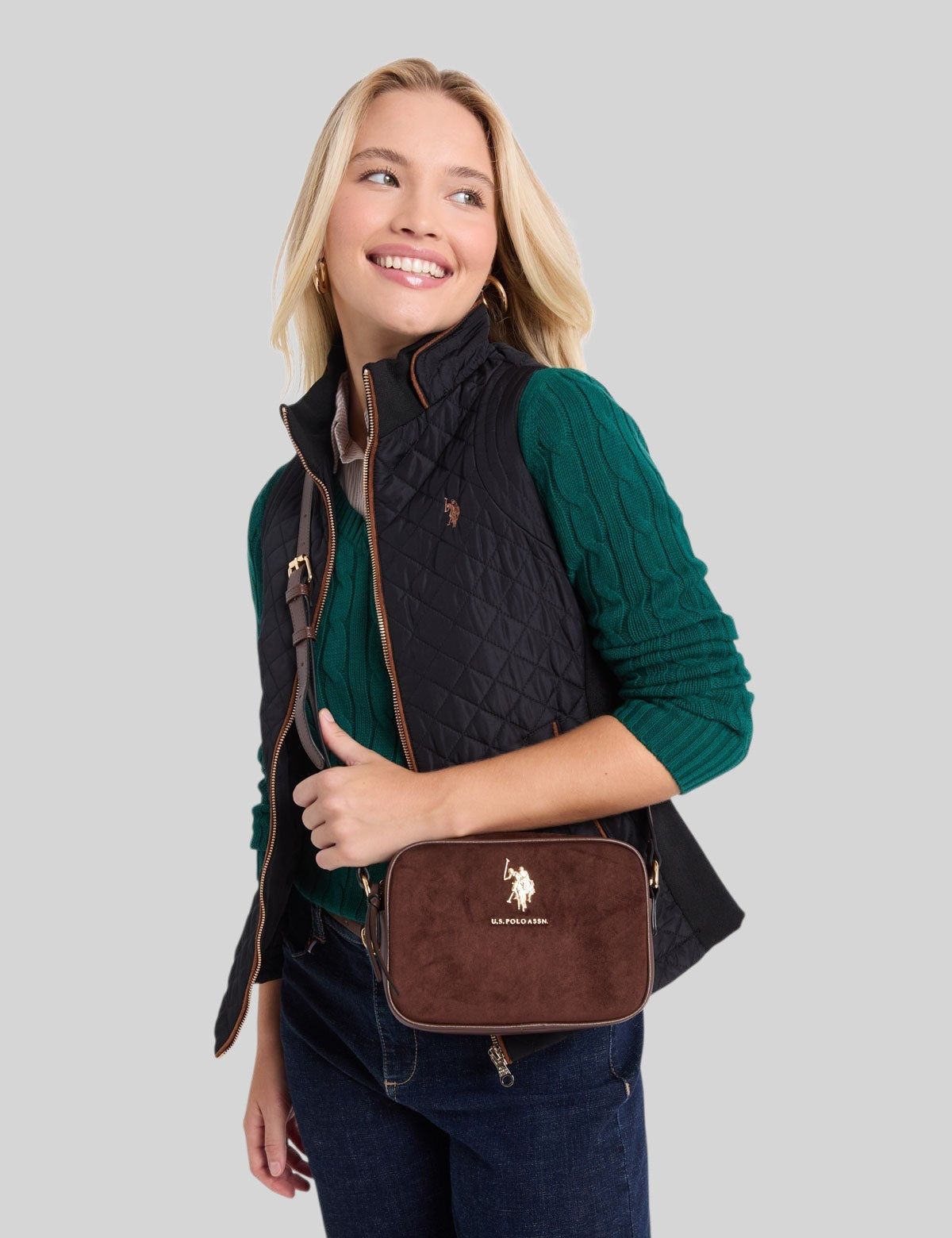 US.POLO.ASSN SUEDE CROSSBODY BAG ,27A399-AA00A