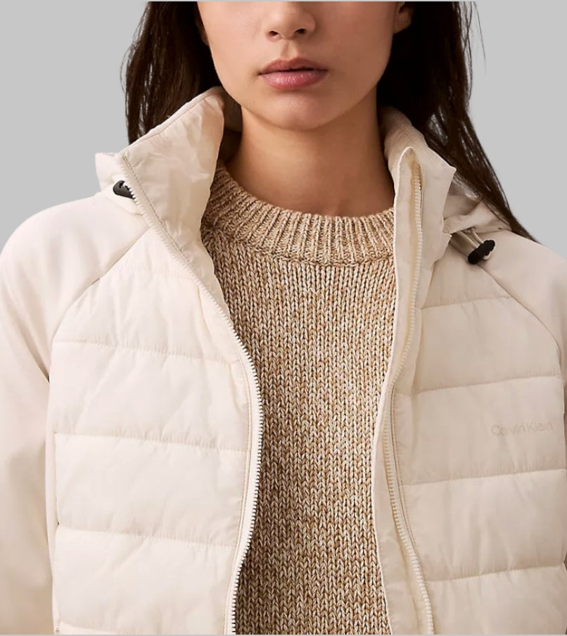 Mixed Media Puffer Jacket