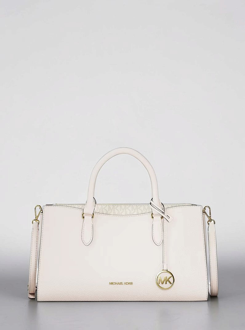 Michael Kors Arden  Signature Logo Top-Zip Satchel,35F6G4XS6S
