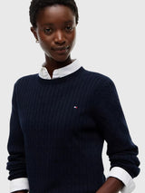 TOMMY HILFIGER Cable Knit Sweater,XW07179-DW5