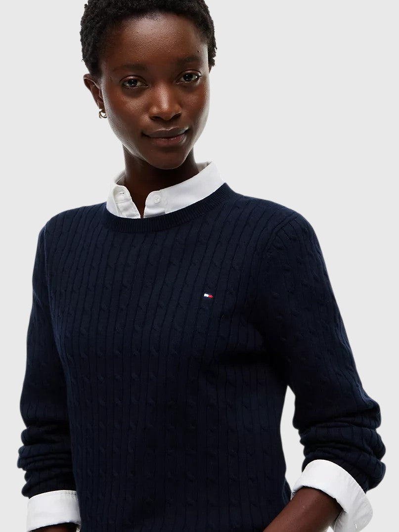 TOMMY HILFIGER Cable Knit Sweater,XW07179-DW5