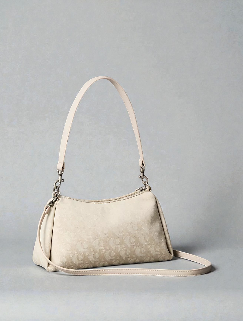 C.K Pleat Monogram Logo Shoulder Bag
