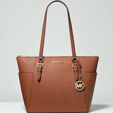 MK Charlotte Large Saffiano Leather Top-Zip Tote Bag