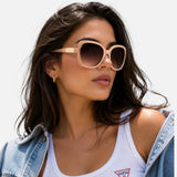 Guess Smoke Gradient Butterfly Ladies Sunglasses,GF00057