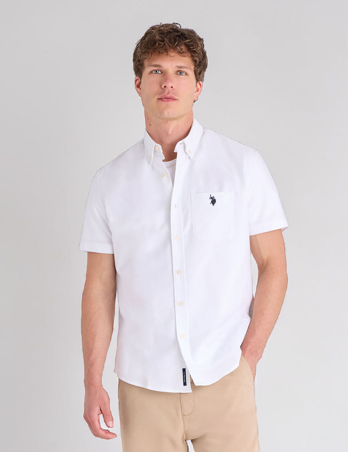 US polo SHORT SLEEVE STRETCH OXFORD SHIRT Serial 115876-YC00A