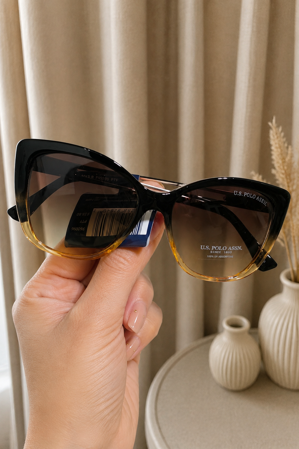 Immediate LADIES GEOMETRIC CAT EYE SUNGLASSES, PA5096-0000A