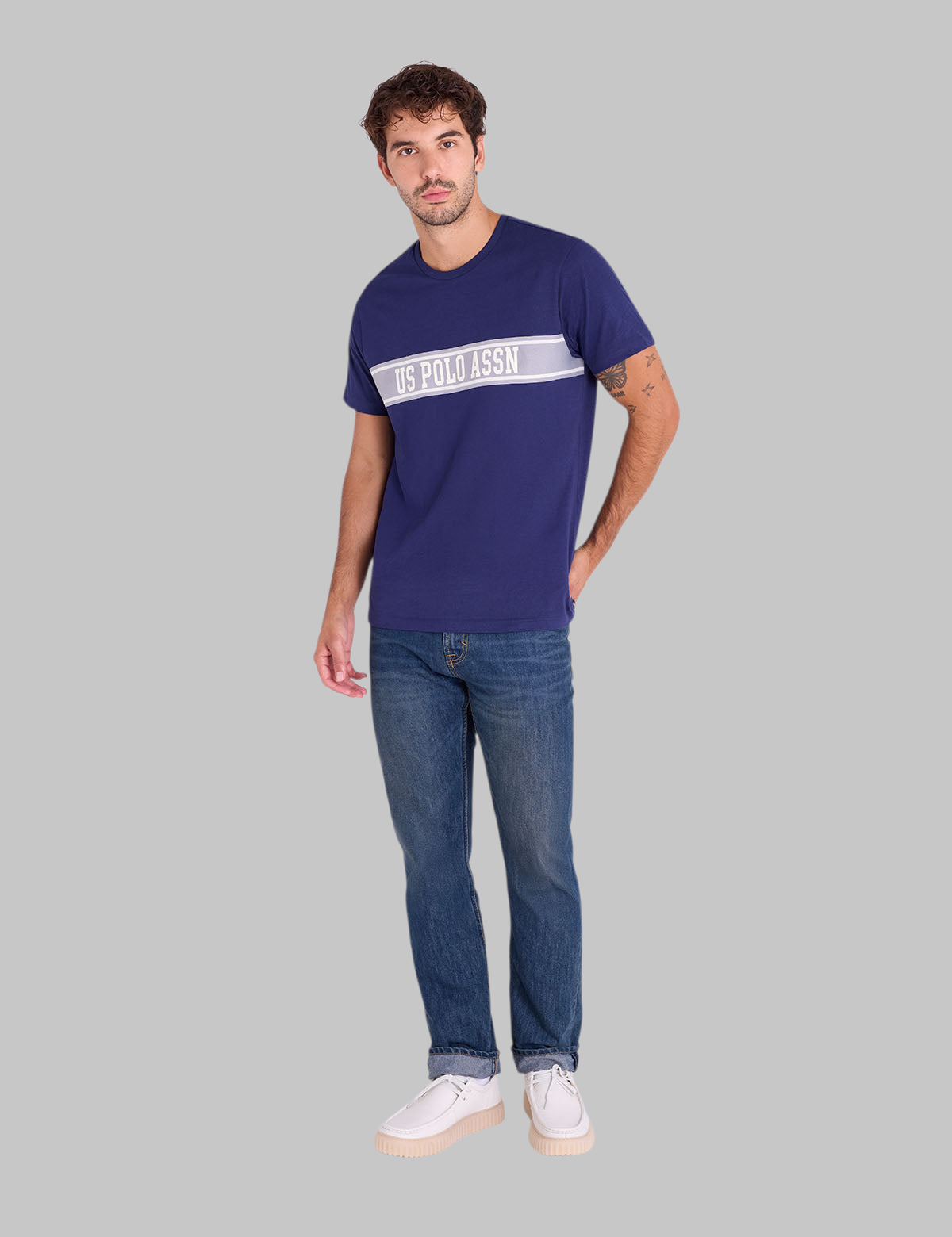 USPA EMBOSSED LOGO JERSEY T-SHIRT