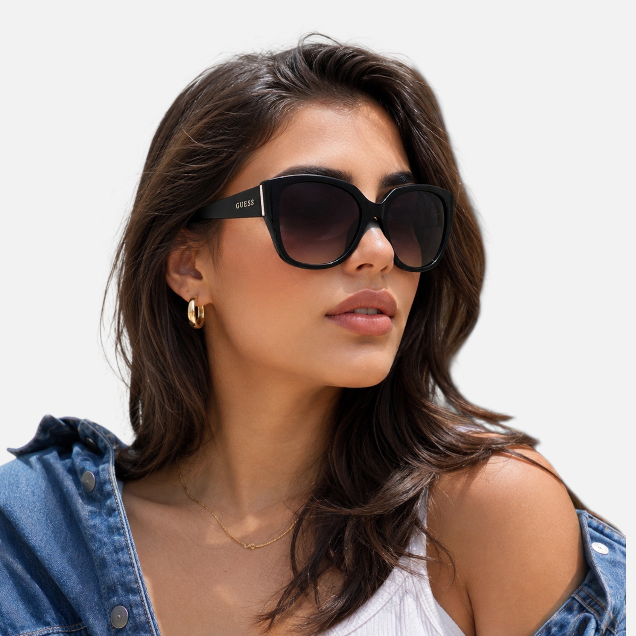 Guess Smoke Gradient Square Ladies Sunglasses,GF6169