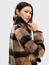 TOMMY HILFIGER New
Plaid Wool-Blend Belted Car Coat,XW09419-AB3