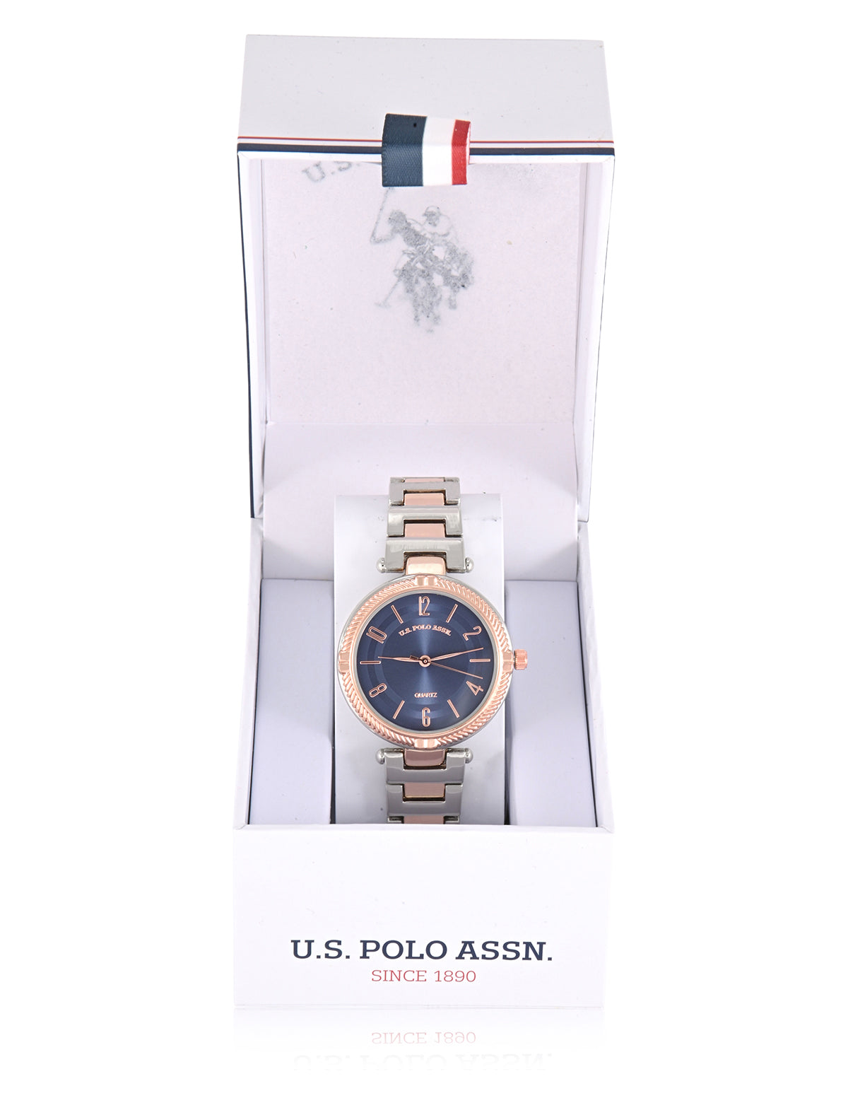 LADIES TWO TONE SILVER AND GOLD LINK WATCH,USC40723UO-0000A