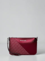 Michael Kors Jet Set Travel Signature Logo and Smooth Wristlet,35F6GTVW5V