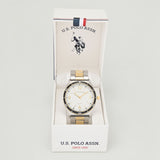 Immediate MENS TWO TONE SILVER AND GOLD ANALOG LINK WATCH,USC80830UO-0000A