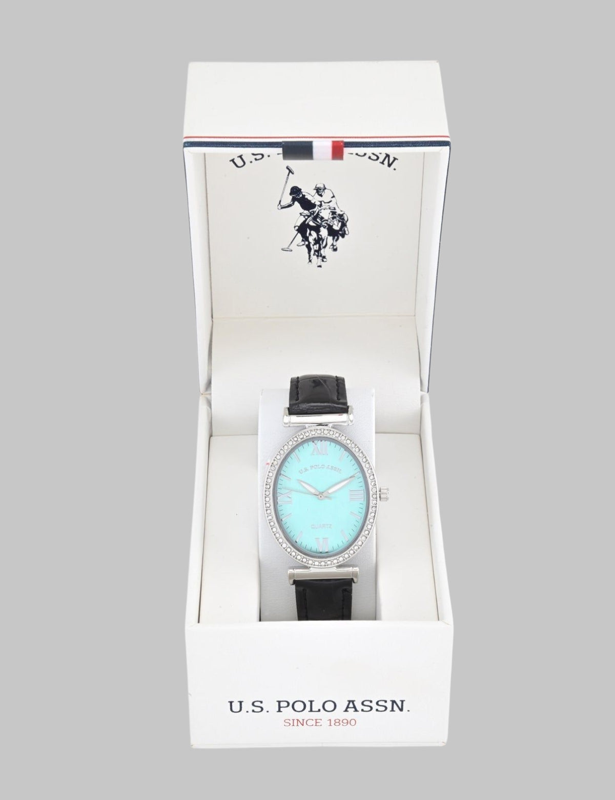 LADIES BLACK EMBOSSED STRAP WATCH,USC42105UO-0000A