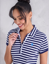 U.S Polo NARROW STRIPE SLIM FIT INTERLOCK POLO DRESS Serial 21D0062