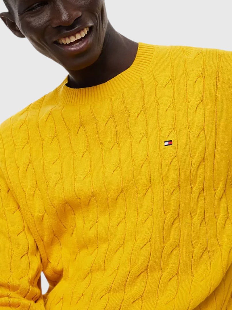 TOMMY HILFIGER Cable Knit Crewneck Sweater,XM08033-YBI