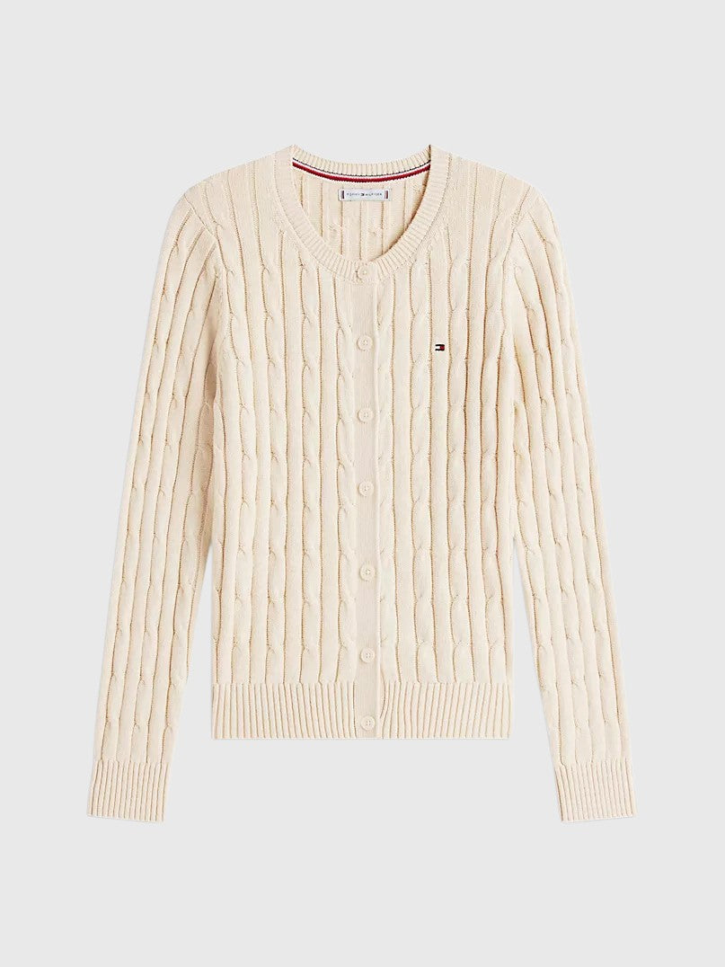 TOMMY HILFIGER Cable Knit Cardigan,XW07848-HIN