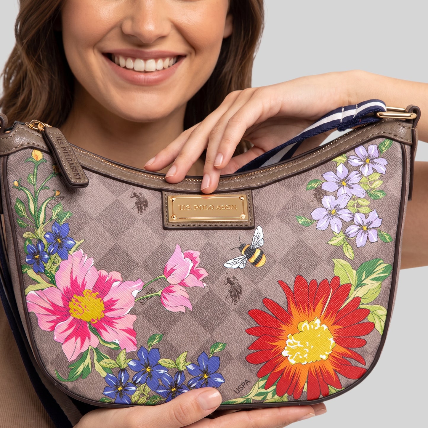 FLORAL DIAMOND CROSSBODY BAG,27A183-AA00A