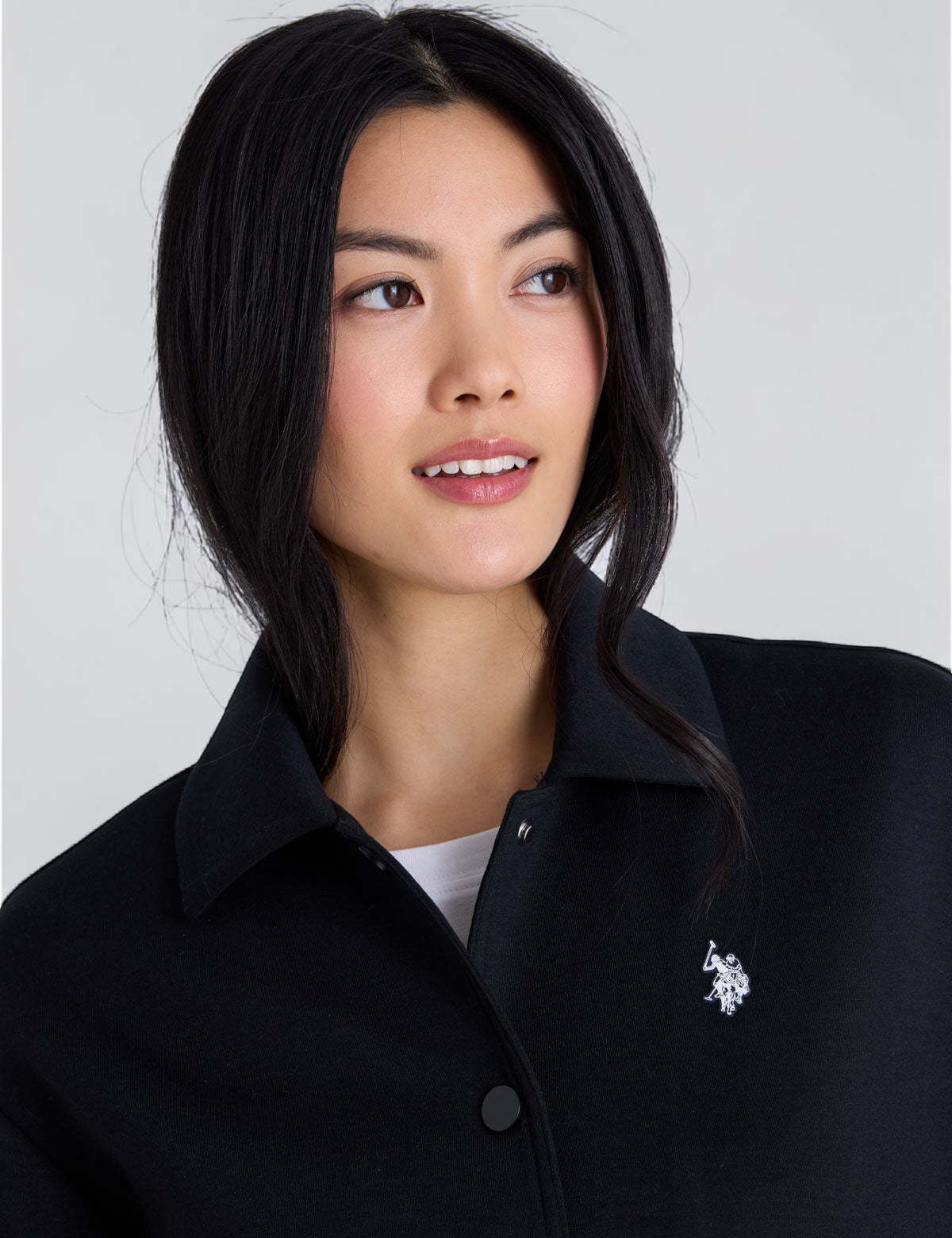 WHITE LABEL COLLAR SNAP BOMBER JACKET 2114MAN-0000A