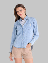 LONG SLEEVE MULTI TONAL CHAMBRAY SHIRT