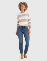US.POLO.ASSN MIXED CABLE RUGBY STRIPE SWEATER,21W0013-EP00A
