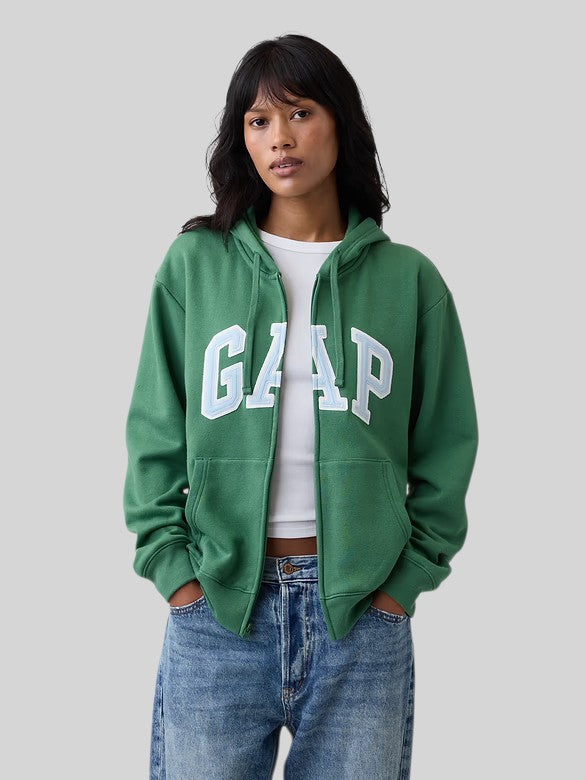 Gap Relaxed Gap Logo Zip Hoodie,627454