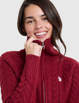 US.POLO.ASSN FULL ZIP NOVELTY CABLE CARDIGAN,21W0024-EG00A