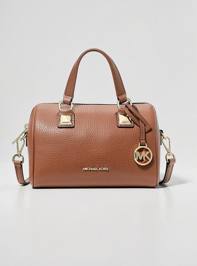 Grayson Pebbled Leather Duffel Crossbody Bag,35S6GGYC1L