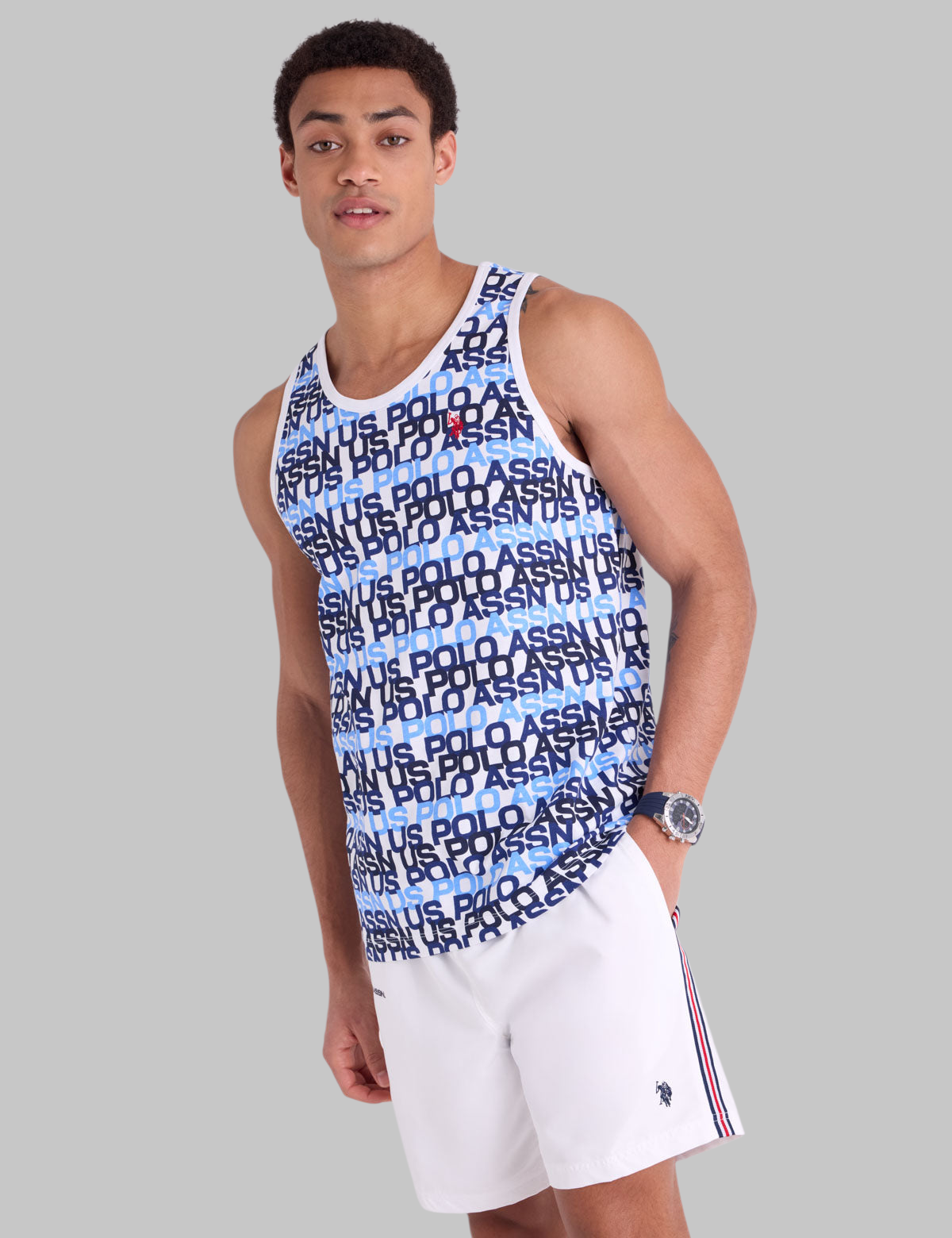 ALLOVER WORDMARK PRINT TANK