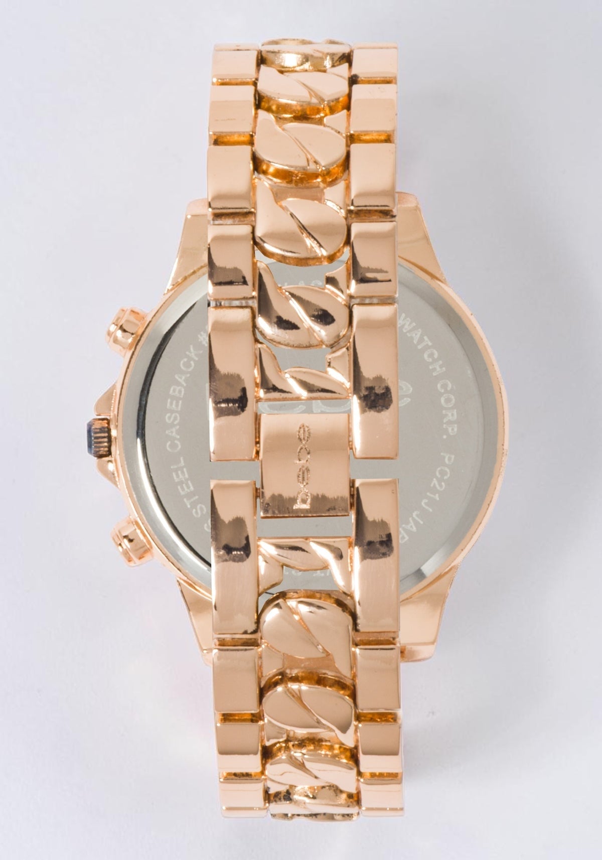 Rose Dial Crystal Bezel Watch