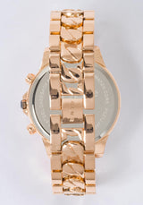 Rose Dial Crystal Bezel Watch