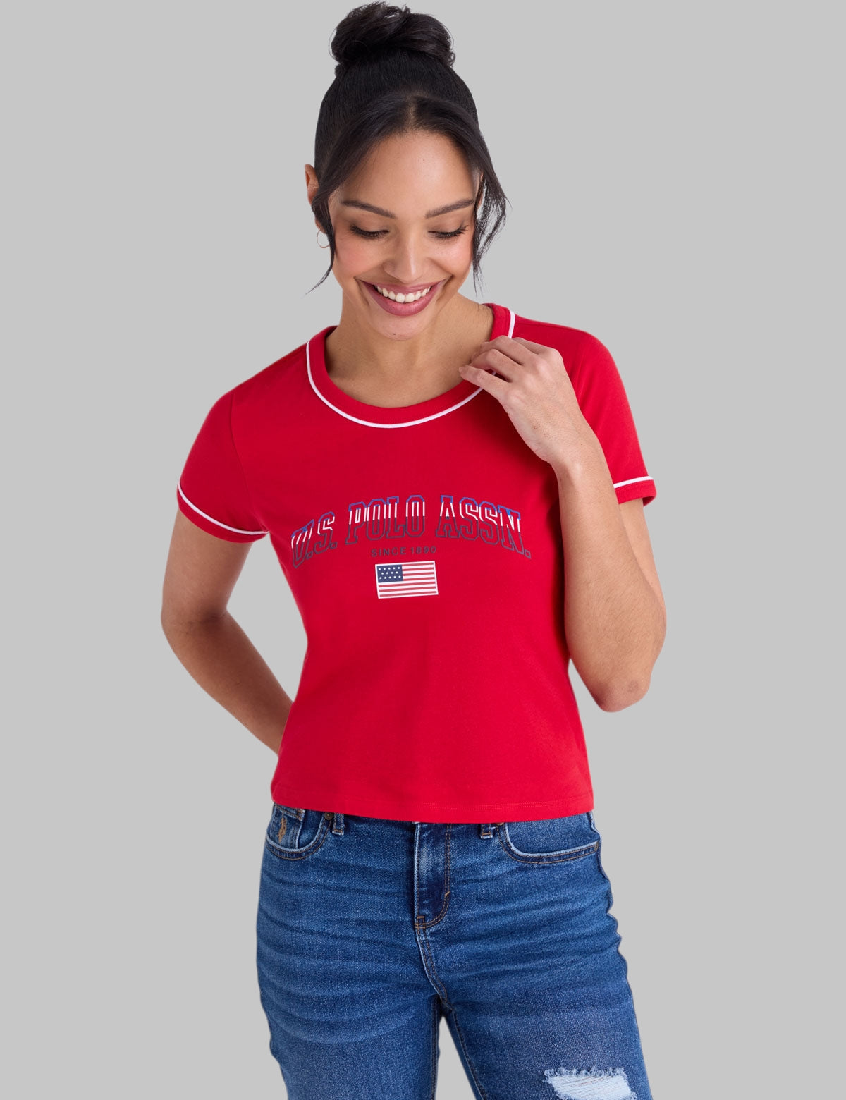 SIGNATURE STRIPE PIPING GRAPHIC T-SHIRT,21T0088-1D00A