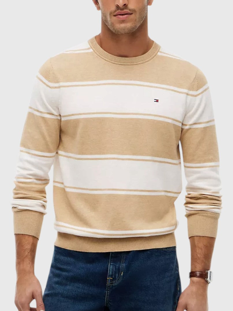TOMMY HILFIGER Rugby Stripe Crewneck Sweater,XM07954-P61