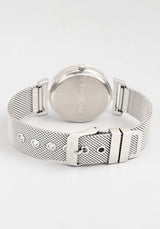 Silver Mesh Strap Round Diamond Dial Watch