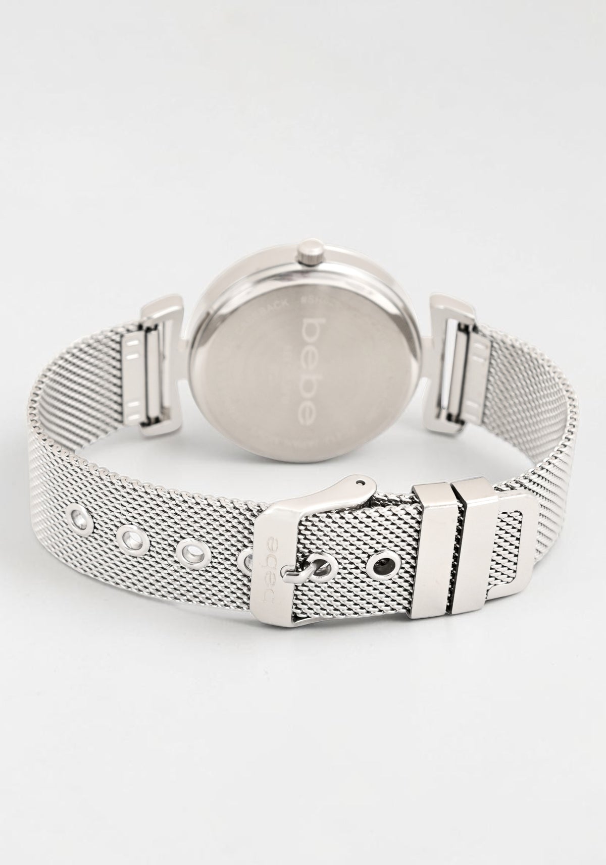 Silver Mesh Strap Round Diamond Dial Watch
