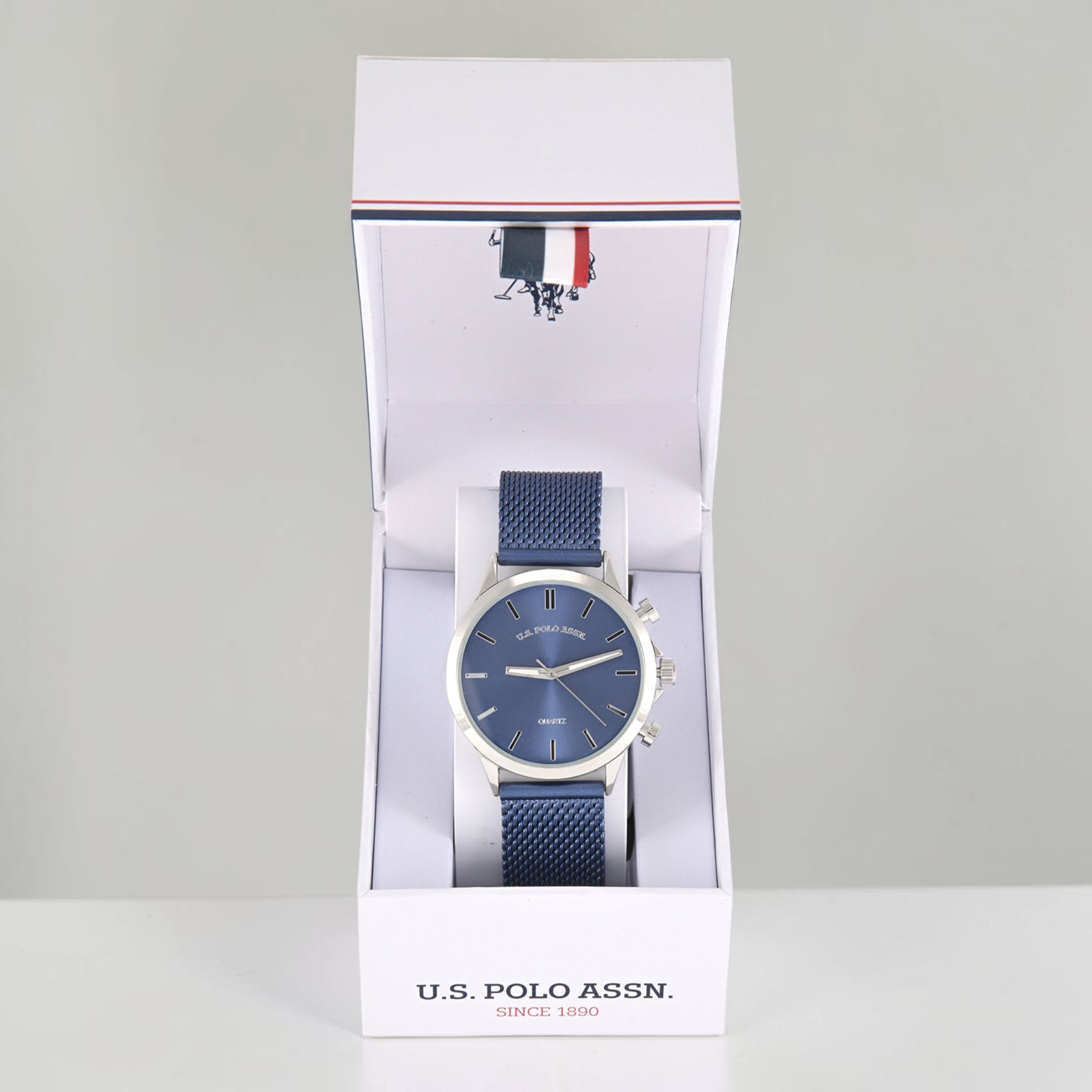 MENS BLUE MESH STRAP WATCH,USC81007UO-0000A